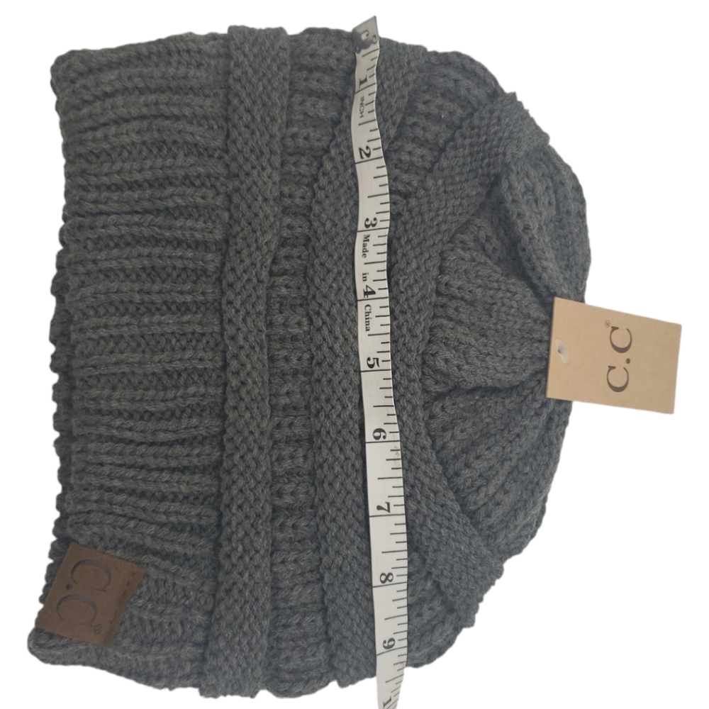 C.C. Classic Knit Beanie NWT One Size Dark Gray - Picture 7 of 7